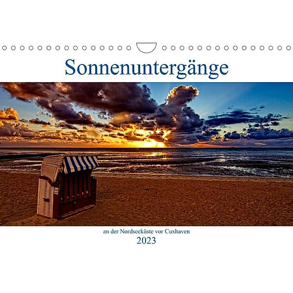 Sonnenuntergänge, an der Nordseeküste vor Cuxhaven (Wandkalender 2023 DIN A4 quer), Detlef Thiemann