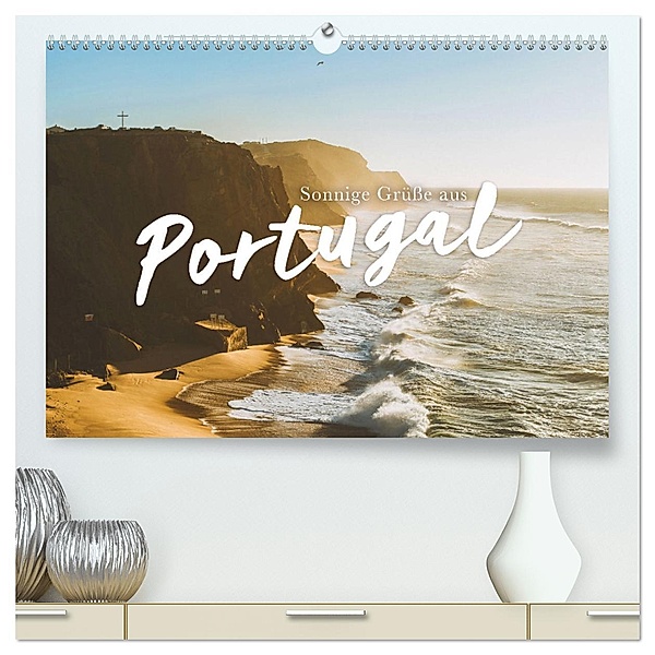 Sonnige Grüße aus Portugal (hochwertiger Premium Wandkalender 2025 DIN A2 quer), Kunstdruck in Hochglanz, Calvendo, Happy Monkey