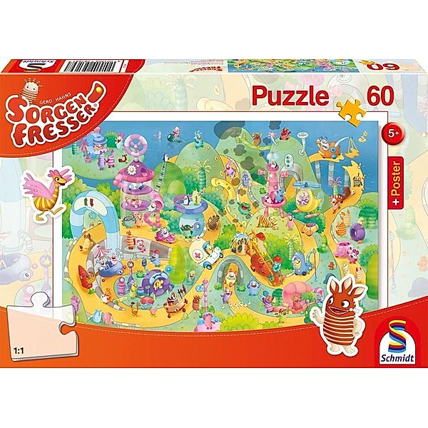 Sorgenfresser, Auf die Plätze, fertig, los!, 60 Teile (Kinderpuzzle)