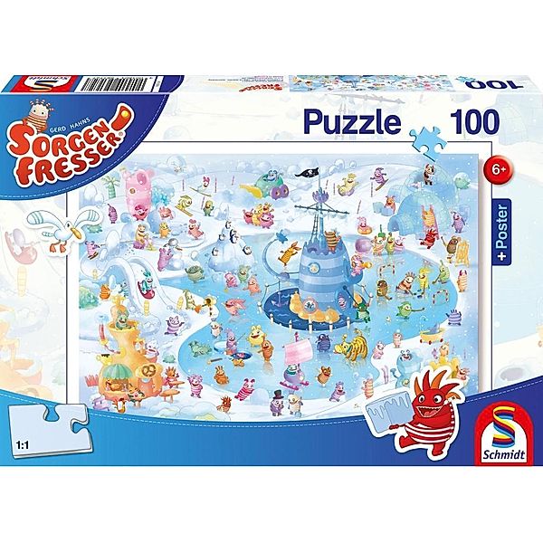 Sorgenfresser, Winterspaß, 100 Teile (Kinderpuzzle)