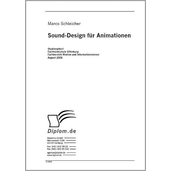 Sound Design für Animationen, Marco Schleicher