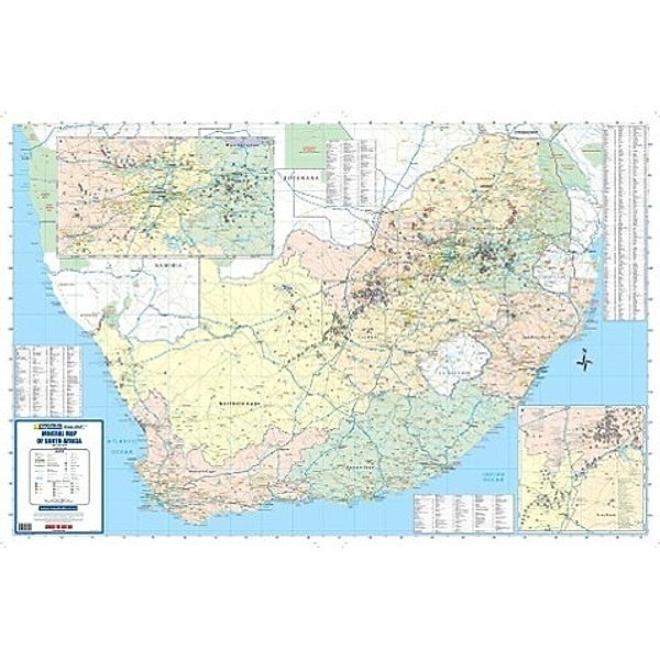 South Africa Mineral 2 Sheets Flat Map