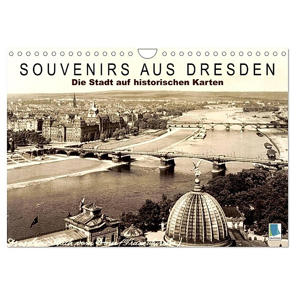 Souvenirs aus Dresden - Die Stadt auf historischen Karten (Wandkalender 2024 DIN A4 quer), CALVENDO Monatskalender, Calvendo