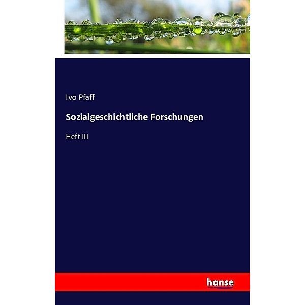 Sozialgeschichtliche Forschungen, Ivo Pfaff