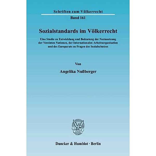 Sozialstandards im Völkerrecht., Angelika Nußberger