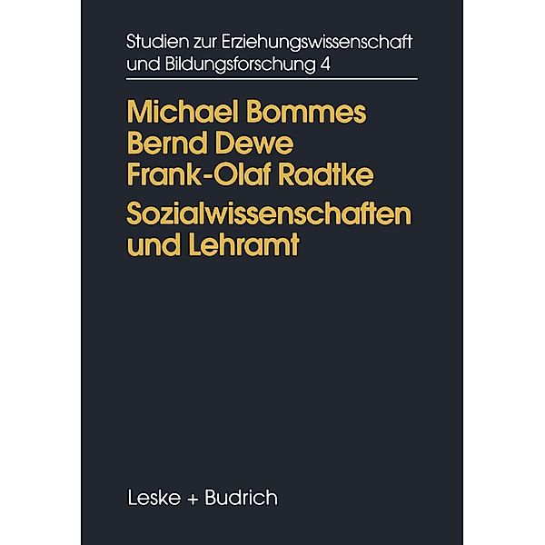 Sozialwissenschaften und Lehramt / Studien zur Erziehungswissenschaft und Bildungsforschung Bd.4