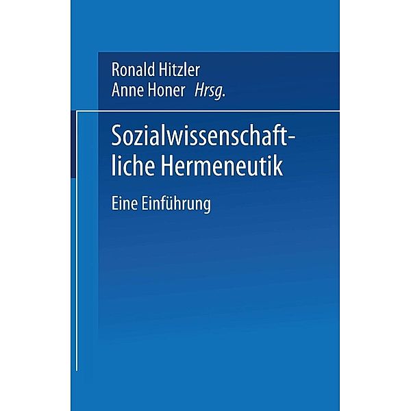 Sozialwissenschaftliche Hermeneutik / Universitätstaschenbücher Bd.1885