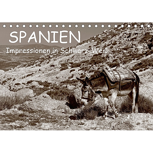 Spanien Impressionen in Schwarz-Weiß (Tischkalender 2019 DIN A5 quer), Benny Trapp