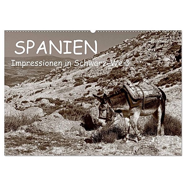 Spanien Impressionen in Schwarz-Weiß (Wandkalender 2024 DIN A2 quer), CALVENDO Monatskalender, Benny Trapp
