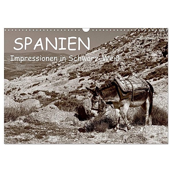 Spanien Impressionen in Schwarz-Weiß (Wandkalender 2024 DIN A3 quer), CALVENDO Monatskalender, Benny Trapp