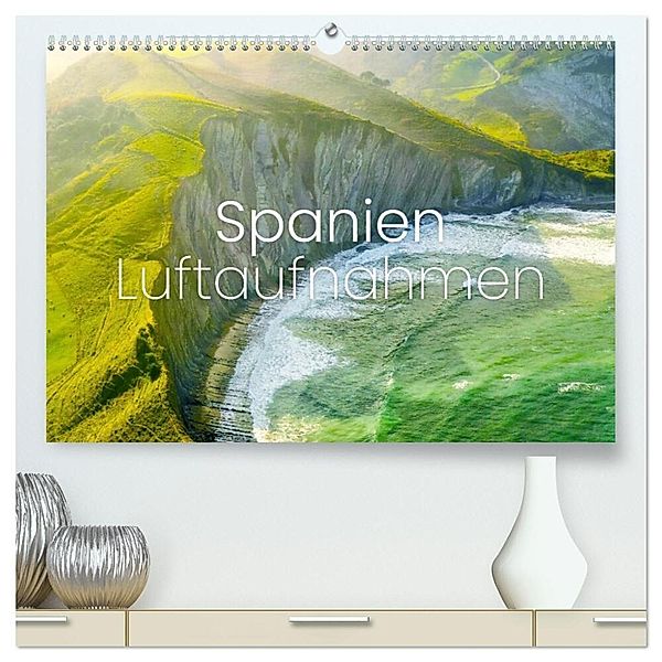 Spanien Luftaufnahmen (hochwertiger Premium Wandkalender 2024 DIN A2 quer), Kunstdruck in Hochglanz, Happy Monkey