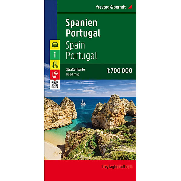 Spanien - Portugal, Strassenkarte 1:700.000, freytag & berndt. Spain, Portugal. España, Portugal. Espagne, Portugal. Spagna, Portugal