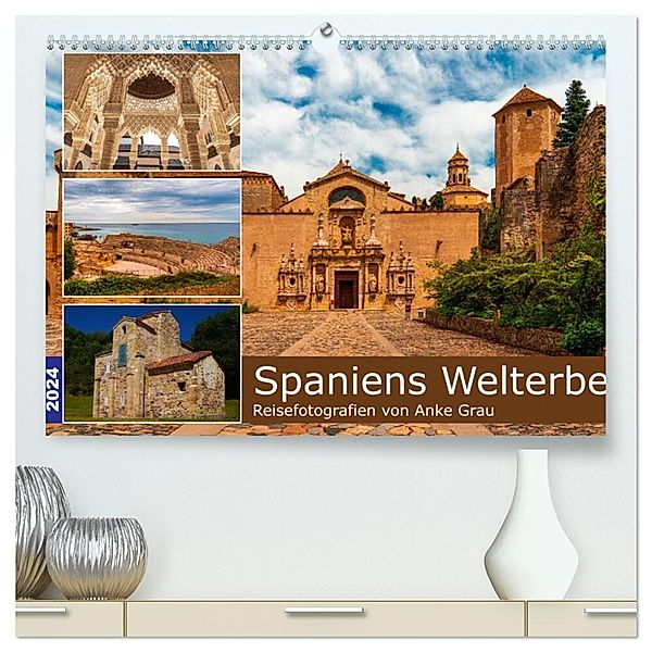 Spaniens Welterbe (hochwertiger Premium Wandkalender 2024 DIN A2 quer), Kunstdruck in Hochglanz, Anke Grau