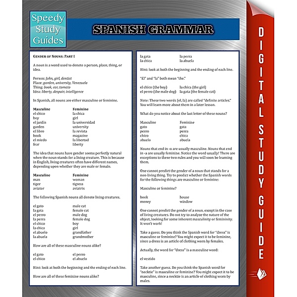 Spanish Grammar Speedy Study Guides / Dot EDU, Speedy Publishing