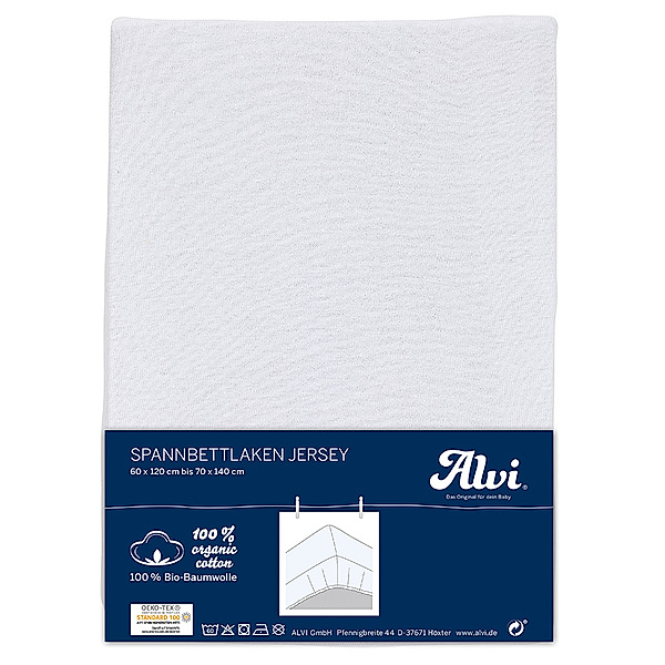 Alvi® Spannbettlaken LITTLE BED – NATURE (70x140) aus Jersey in weiß