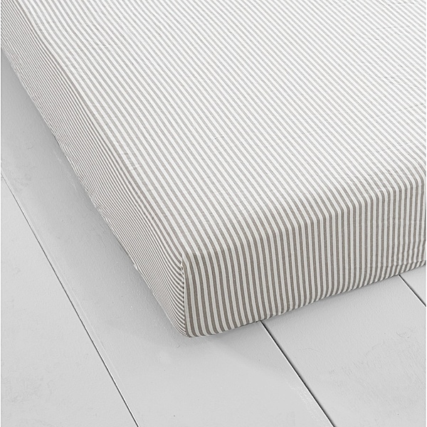 Spannbettlaken Streifen Grau/Weiß 100 x 200 cm