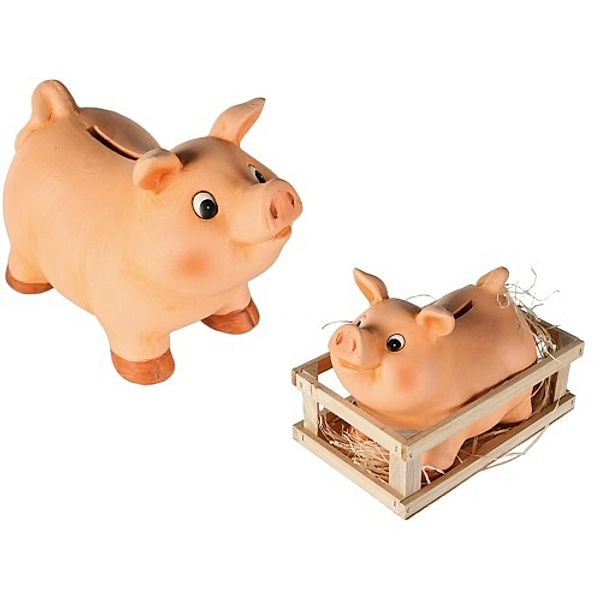 Spardose Schwein 17x13cm mit Schloss