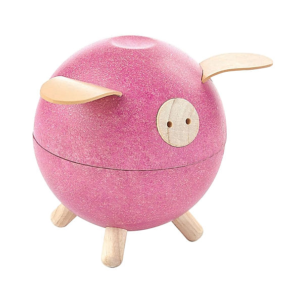Plan Toys Spardose SPARSCHWEIN aus Holz in pink
