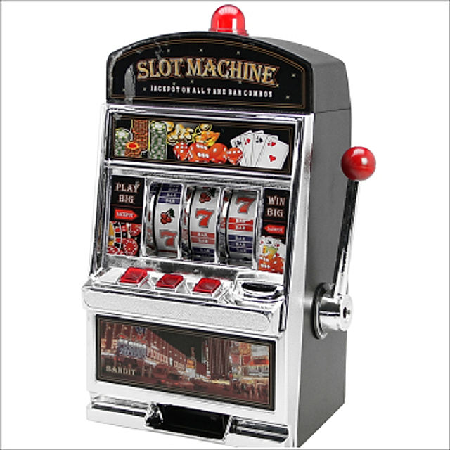 Spardose Spielautomat, mit Klingel und LED, ca. 38 x 20 cm, aus Kunststoff,  im Geschenkkarton, für 2 Mignon Batterien AA | Weltbild.de