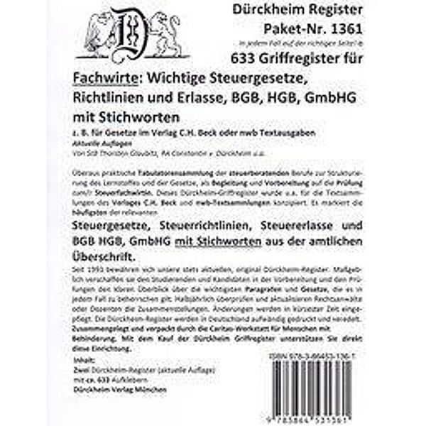 Sparpaket Steuerfachwirt: ca. 540 Griffregister für die Fachwirtprüfung