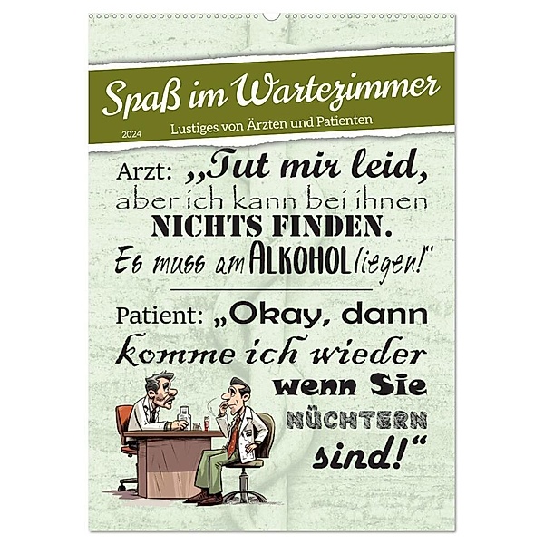 Spass im Wartezimmer (Wandkalender 2024 DIN A2 hoch), CALVENDO Monatskalender, Sabine Löwer