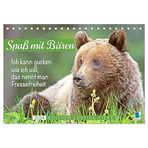 Spaß mit Bären: Edition lustige Tiere (Tischkalender 2024 DIN A5 quer), CALVENDO Monatskalender, Calvendo