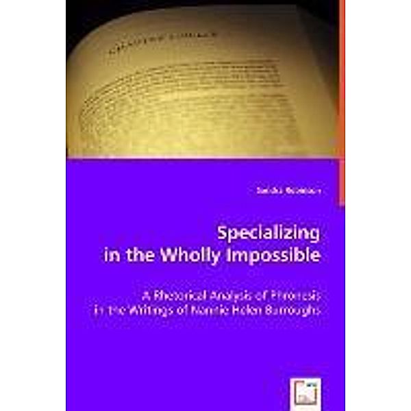 Specializing in the Wholly Impossible, Sandra Robinson