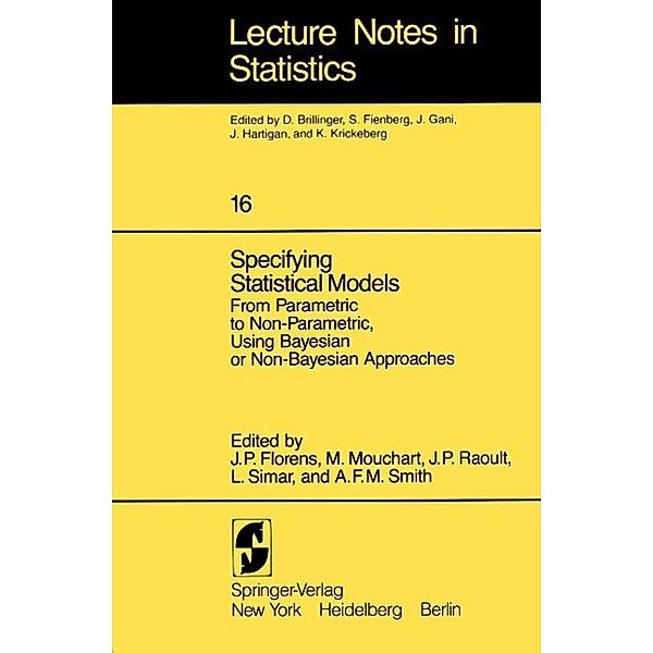 Specifying Statistical Models / Lecture Notes in Statistics Bd.16