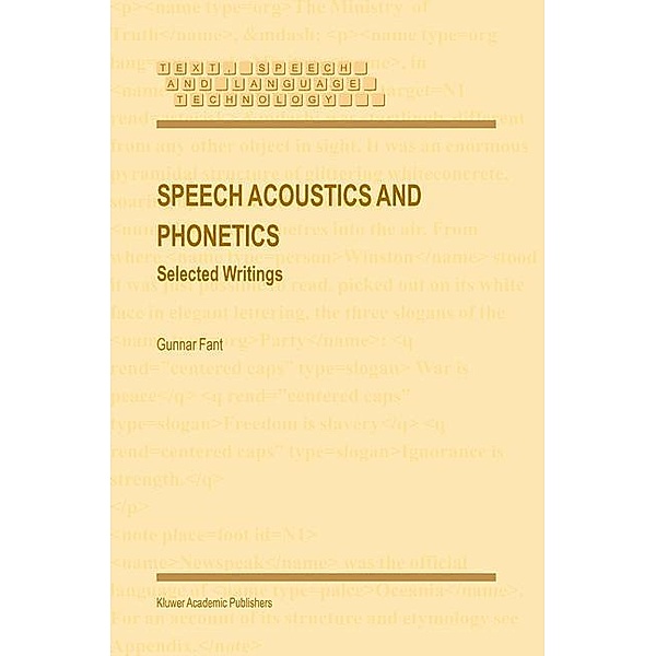 Speech Acoustics and Phonetics, Gunnar Fant