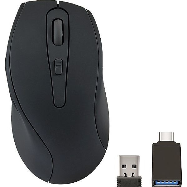 SPEEDLINK AXON Silent & Antibacterial Rechargeable Mouse - Wireless, USB-A/-C, rubber-black