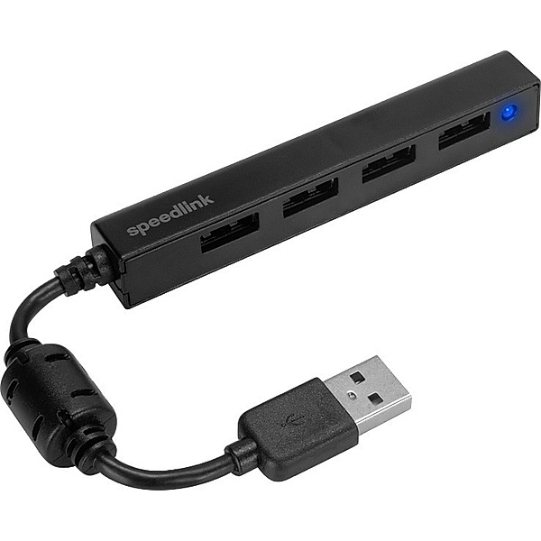 SPEEDLINK SNAPPY SLIM USB Hub, 4-Port, USB 2.0, Passive, black