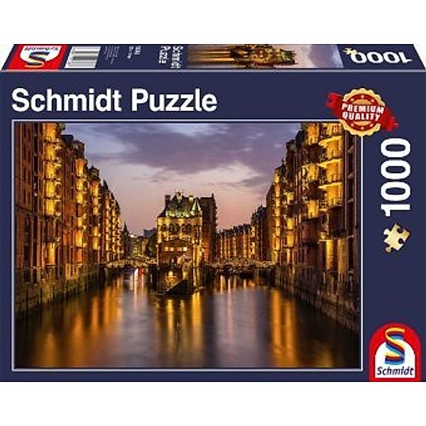 Speicherstadt am Abend, Hamburg (Puzzle)