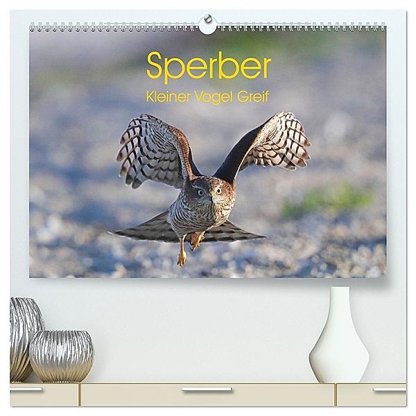 Sperber - Kleiner Vogel Greif (hochwertiger Premium Wandkalender 2024 DIN A2 quer), Kunstdruck in Hochglanz, Calvendo, Hermann Knüwer