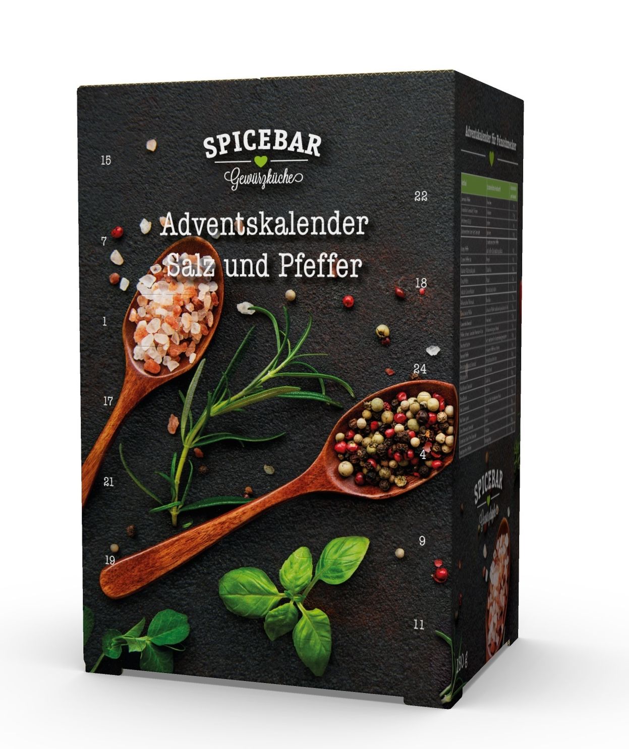 Spicebar Salz&Pfeffer Feinschmecker Adventskalender 24 Salz- Pfeffersorten  2022 - Kalender bestellen