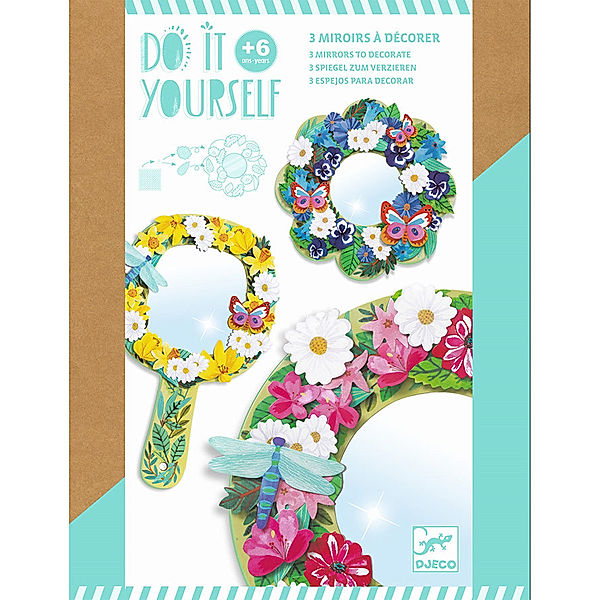 Djeco Spiegel-Bastelset DO IT YOURSELF – FLORALE ZARTHEIT in bunt