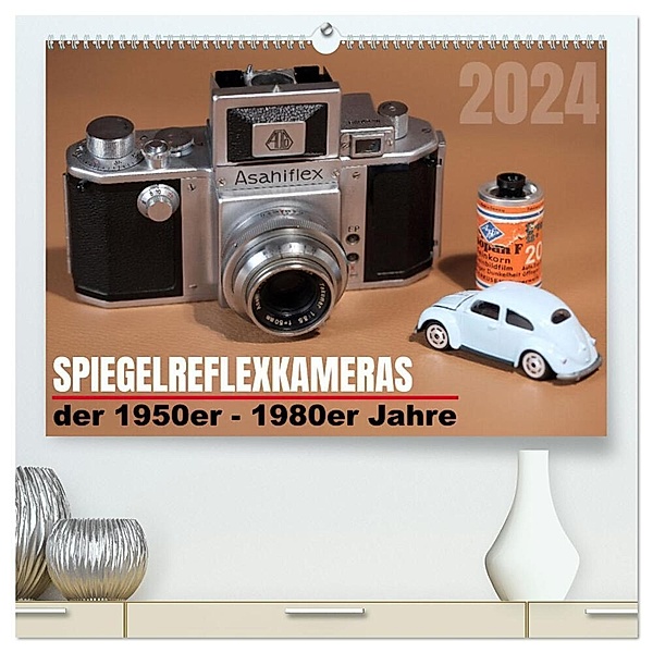 Spiegelreflexkameras der 1950er-1980er Jahre (hochwertiger Premium Wandkalender 2024 DIN A2 quer), Kunstdruck in Hochglanz, Werner Prescher www.gigafotos.de