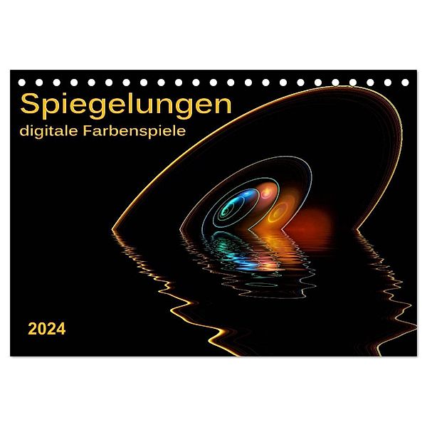 Spiegelungen - digitale Farbenspiele (Tischkalender 2024 DIN A5 quer), CALVENDO Monatskalender, Peter Roder