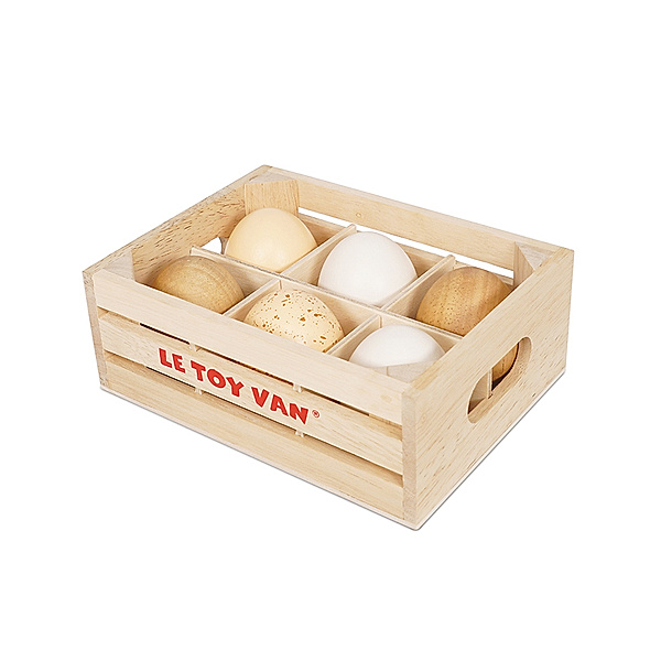 Le Toy Van Spiel-Lebensmittel FARM EIER in Kiste aus Holz