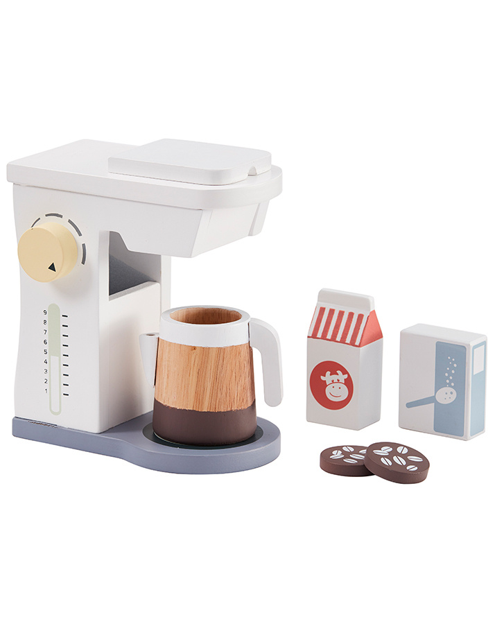 Kaffeemaschine Holz Spielzeug 7-teilig Kaufladen Kinderküche Spielküche Zubehör 