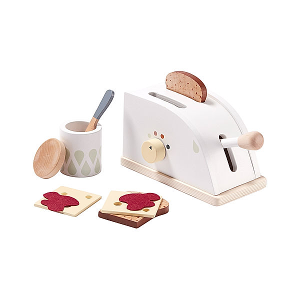 Kids Concept Spiel-Toaster NATURAL 10-teilig in weiss/natur