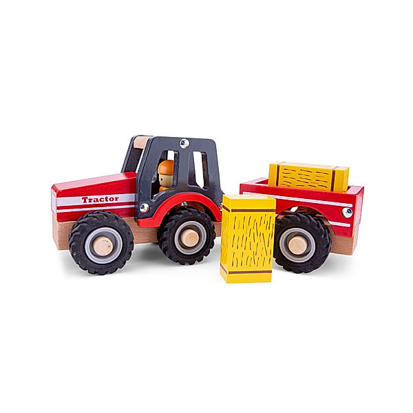New Classic Toys Spiel-Traktor FARM 4-teilig aus Holz