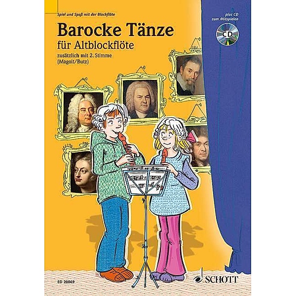 Spiel und Spass mit der Blockflöte / Barocke Tänze, 2 Alt-Blockflöten, m. Audio-CD
