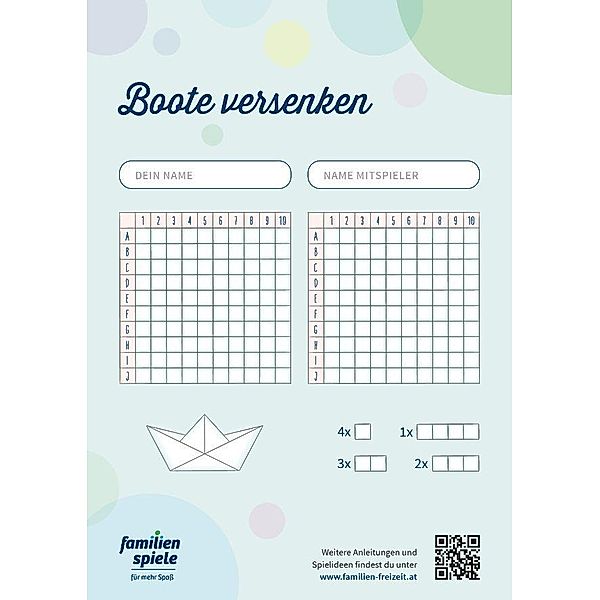 Spielblock Boote versenken