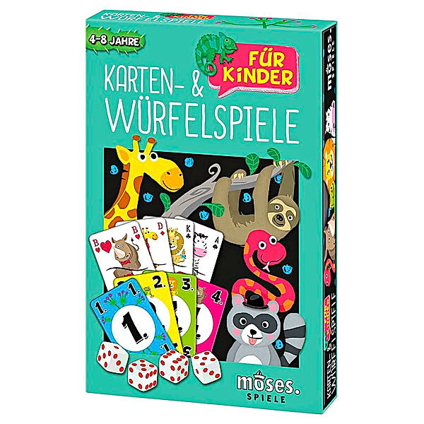 moses Verlag Spiele-Set KARTEN- UND WÜRFELSPIELE FÜR KINDER 115-teilig in bunt