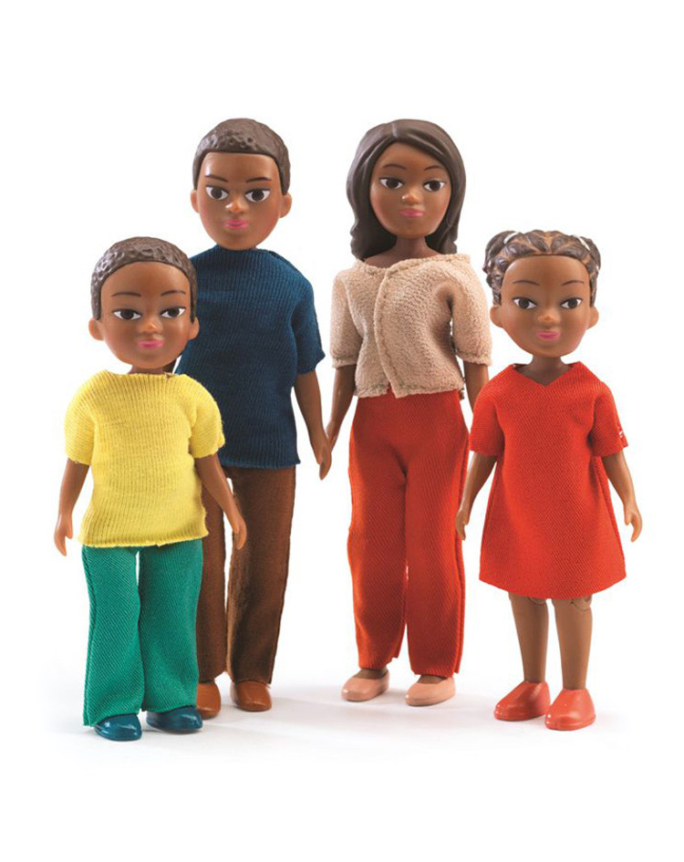 7 Personen Familie Holz Puppen Kinder Spielzeug Puppenhaus Puppenstuben Figuren 