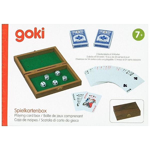 Gollnest & Kiesel Spielkartenbox mit 5 Würfel und 2 Kartendecks á 54 Karten