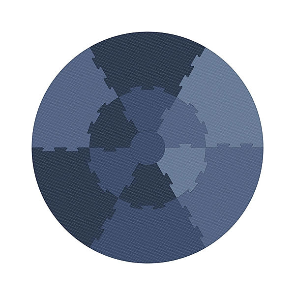 Sebra Spielmatte ROUND PUZZLE (122x122) 13-teilig in forest lake blue