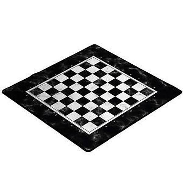 Spielmatte Schach Marmor schwarz 40x40cm (Spiel-Zubehör)