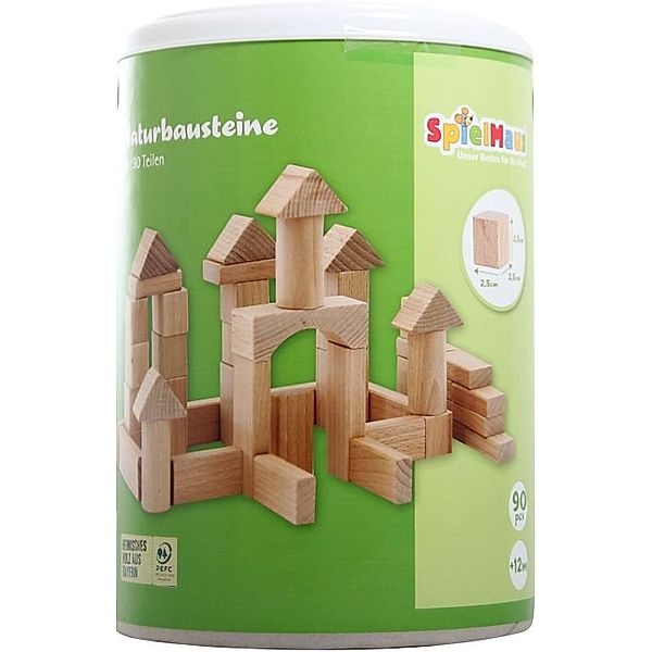 SpielMaus Holz Naturbausteine, 25 mm