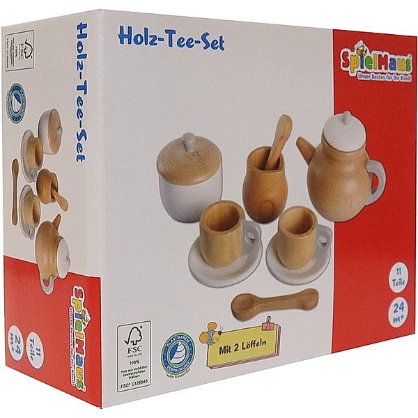 SpielMaus Küche Holz Tee-Set 11-teilig